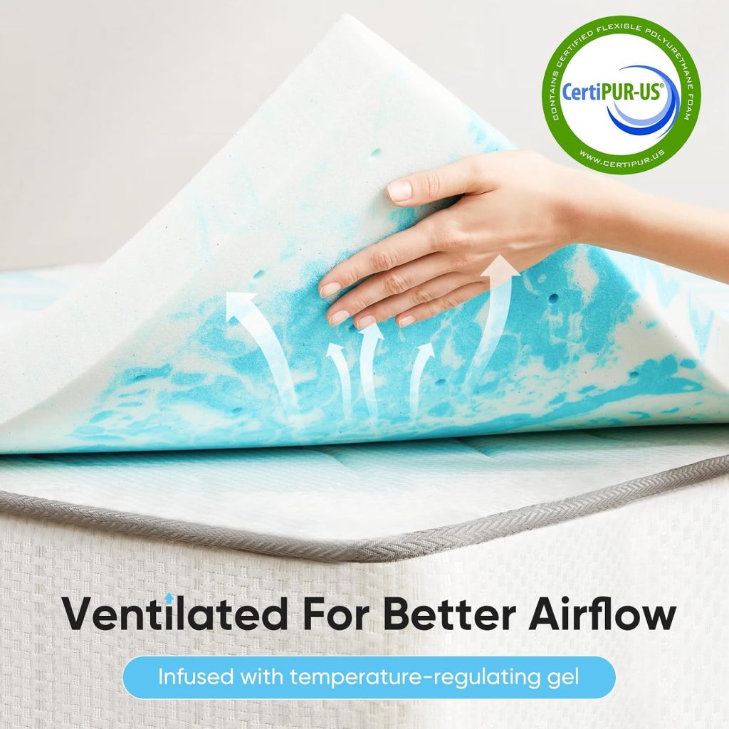 NEWBULIG 3 Inch Full Cooling Gel Memory Foam Mattress Topper