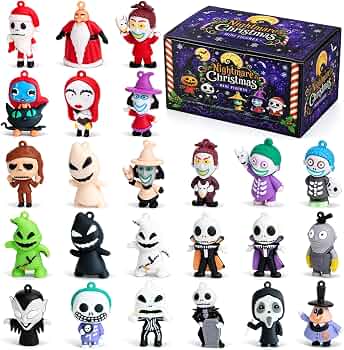 Nightmare Be Christmas Figures 24 Pcs, Halloween Collectible Figures