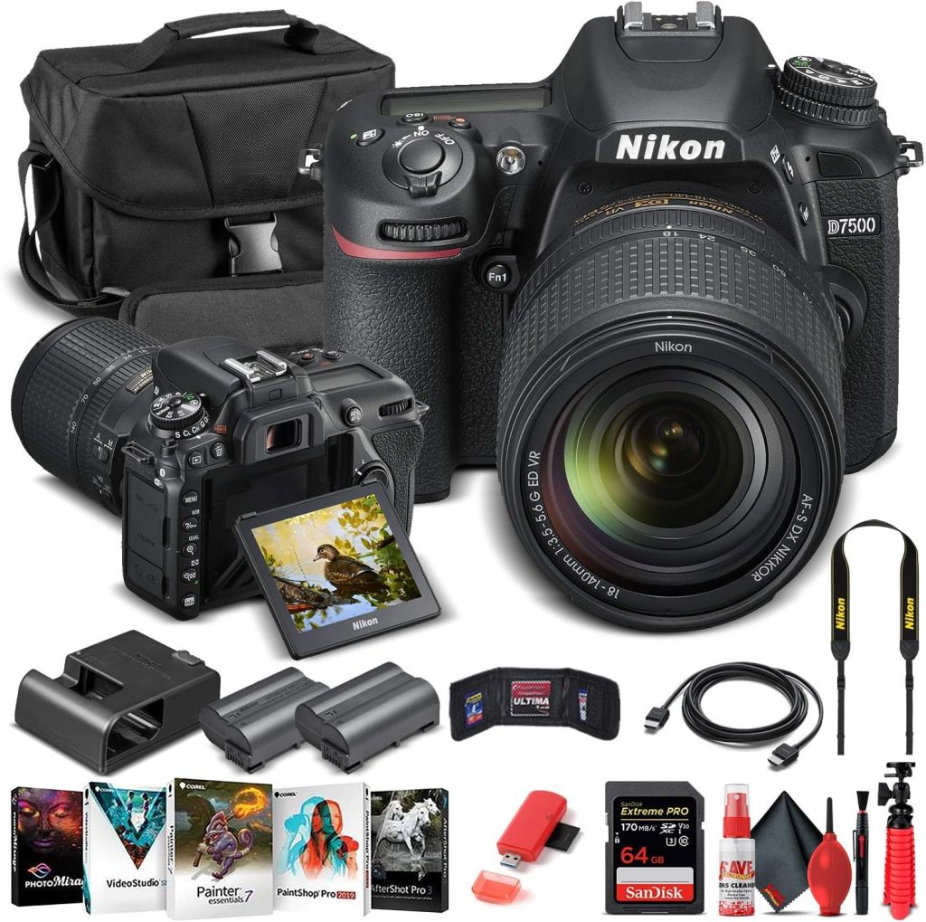 Nikon D7500 DSLR Camera with 18-140mm Lens (1582) & Tripod Bundle