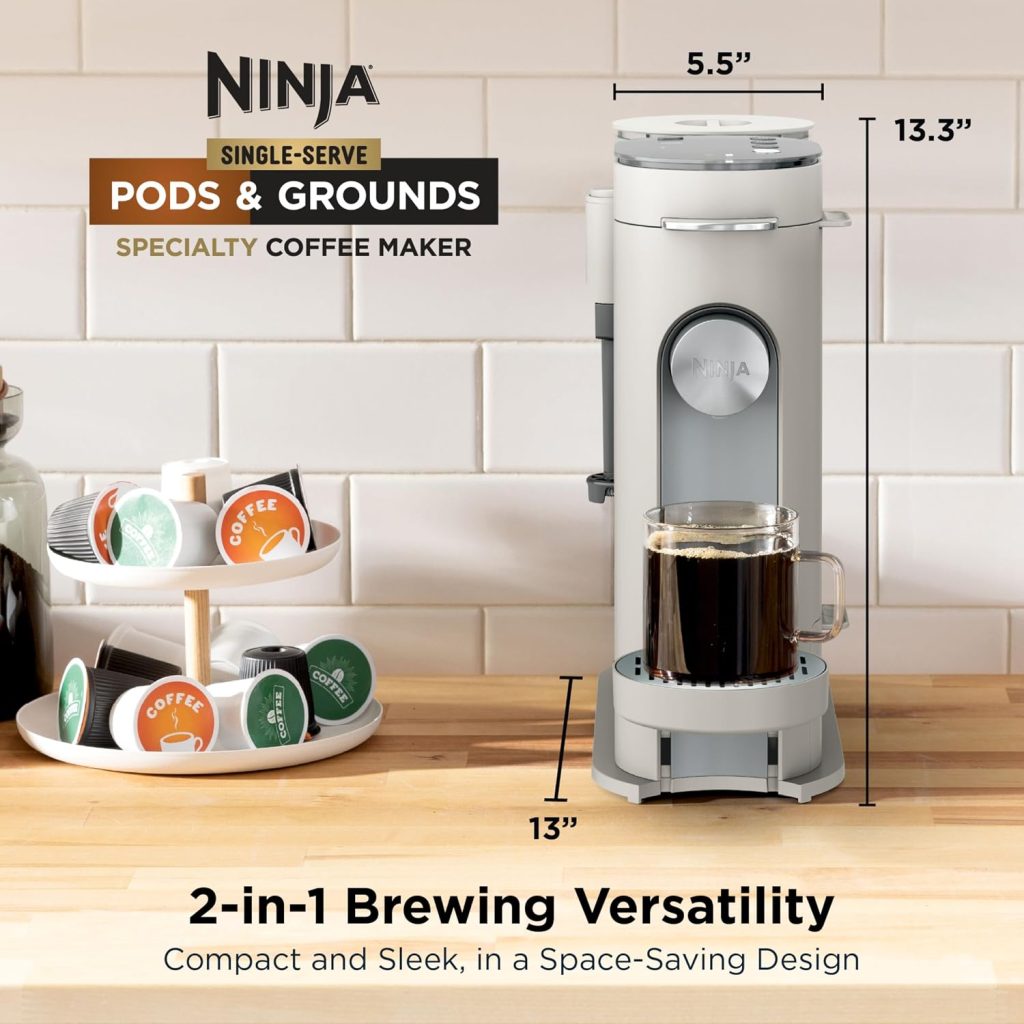 Ninja Single Serve Coffee Maker – Combo Machine, K-Cup Pods and Grounds