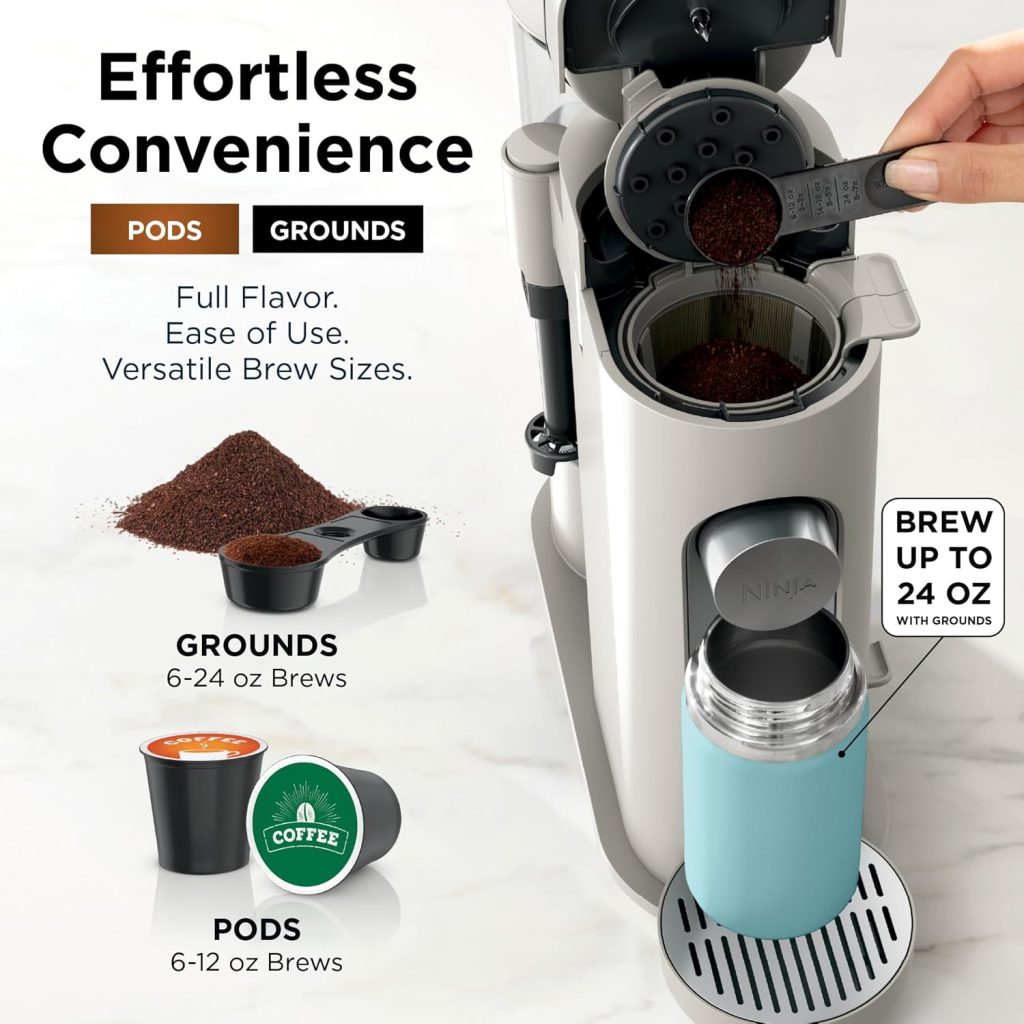 Ninja Single Serve Coffee Maker – Combo Machine, K-Cup Pods and Grounds