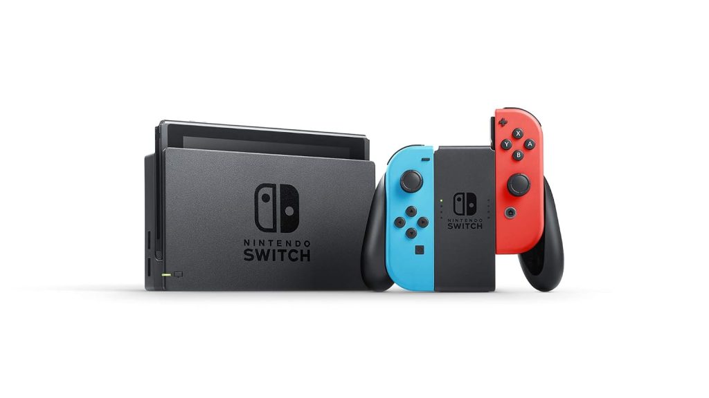 Nintendo Switch with Neon Blue and Neon Red Joy-Con – Handheld Gaming Console