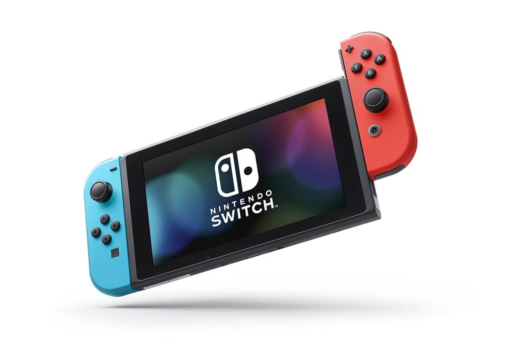 Nintendo Switch with Neon Blue and Neon Red Joy-Con – Handheld Gaming Console