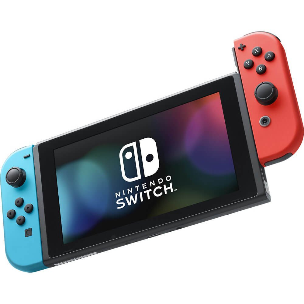 Nintendo Switch with Neon Blue and Neon Red Joy-Con – Handheld Gaming Console