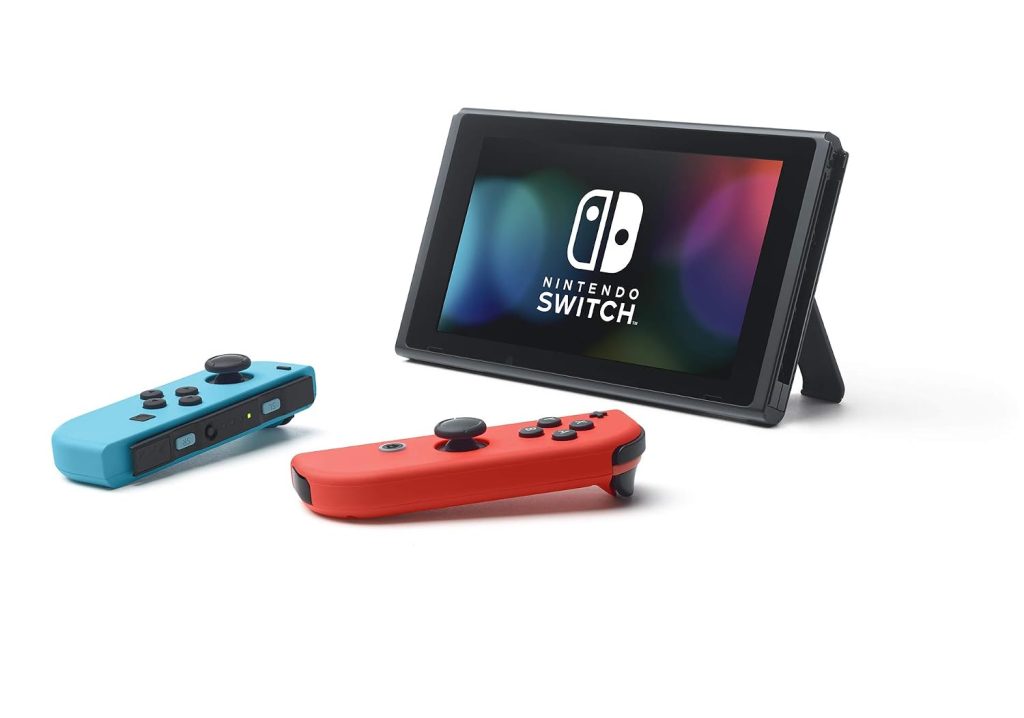 Nintendo Switch with Neon Blue and Neon Red Joy-Con – Handheld Gaming Console