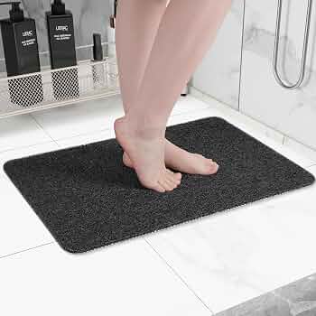 Non-Slip Bathtub Mat, Anti Slip Shower Mat, Fast Drying Bathtub Mats, Foot Scrubber Mat, Anti Slip Mat for Tub, Floor, Bathroom, Kitchen, Home, Hotel (Black 24″×16″)
