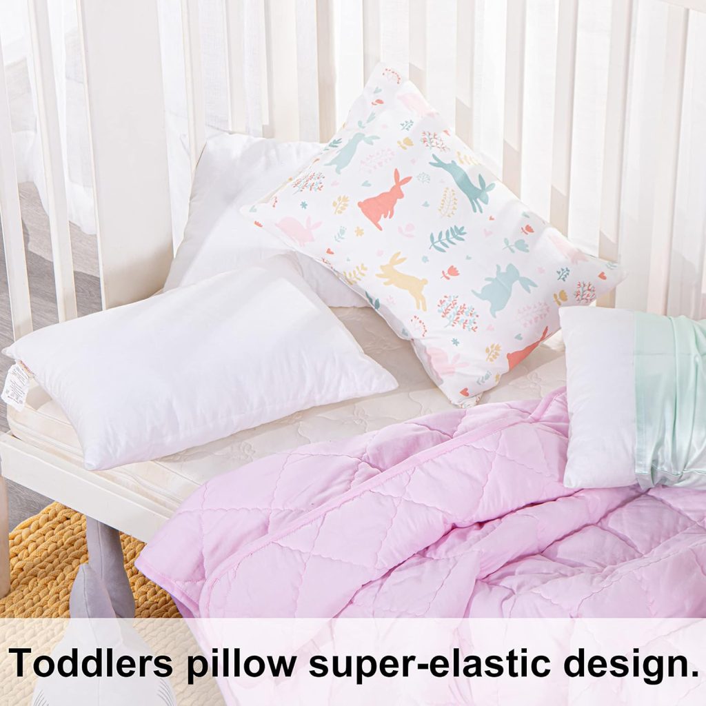 NTBAY 2-Pack Toddler Pillows, 100% Cotton Cover, 13×18 Inches, White