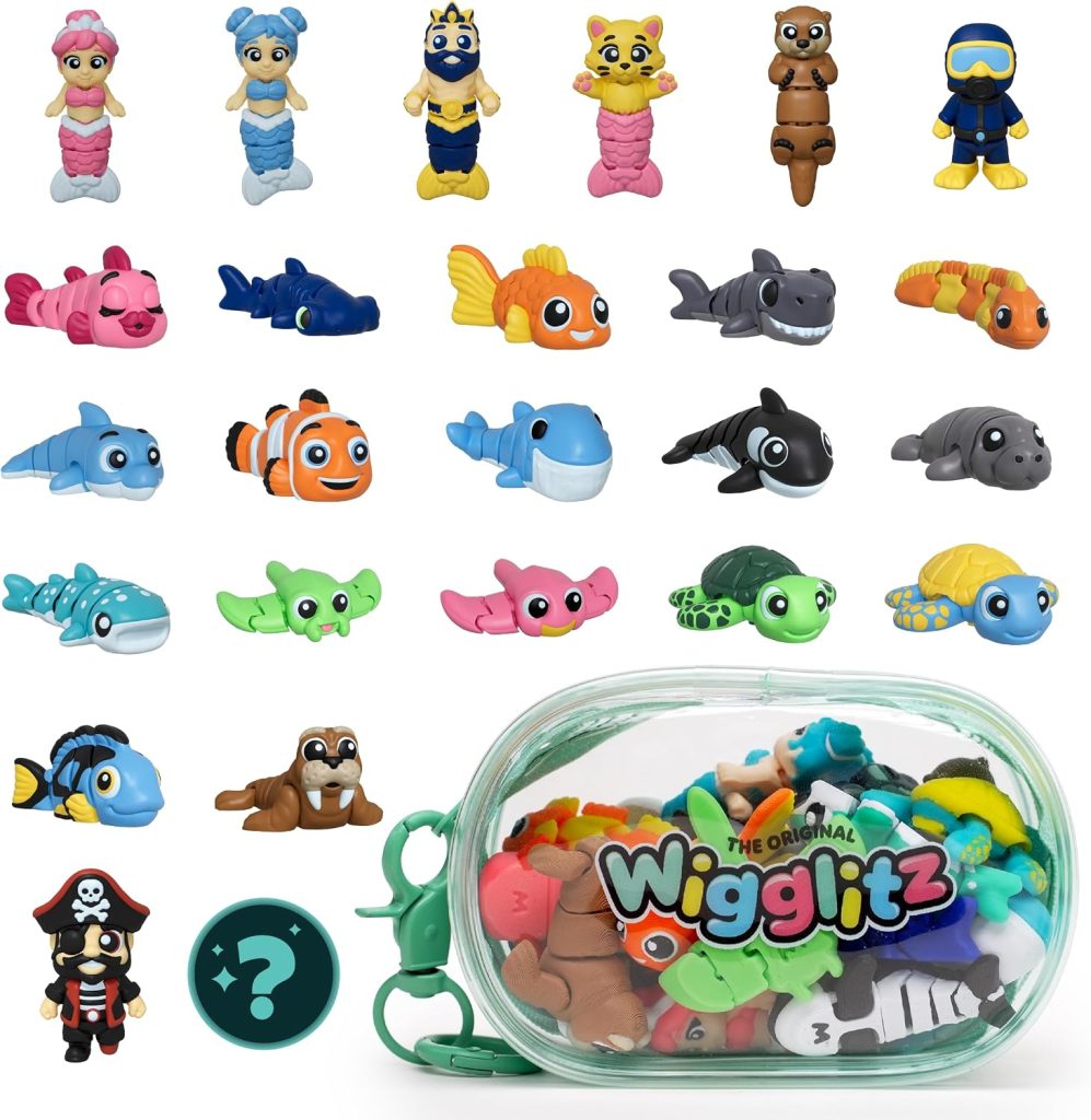 Ocean 25 Pack Collectible Wiggly Fidget Toys with Pouch