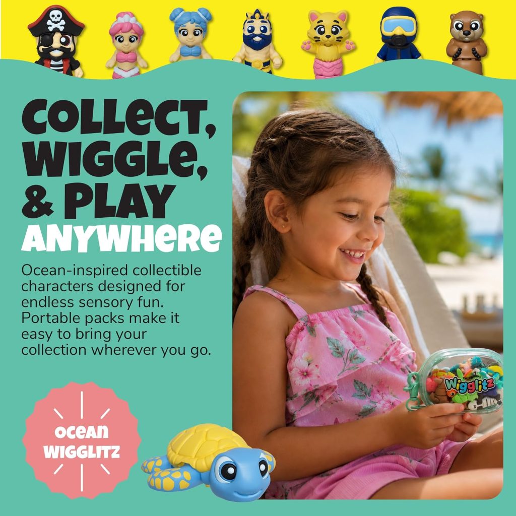 Ocean 25 Pack Collectible Wiggly Fidget Toys with Pouch