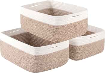 OIASKET Storage Baskets for Organizing 3 Pack, Woven Baskets for Shelves