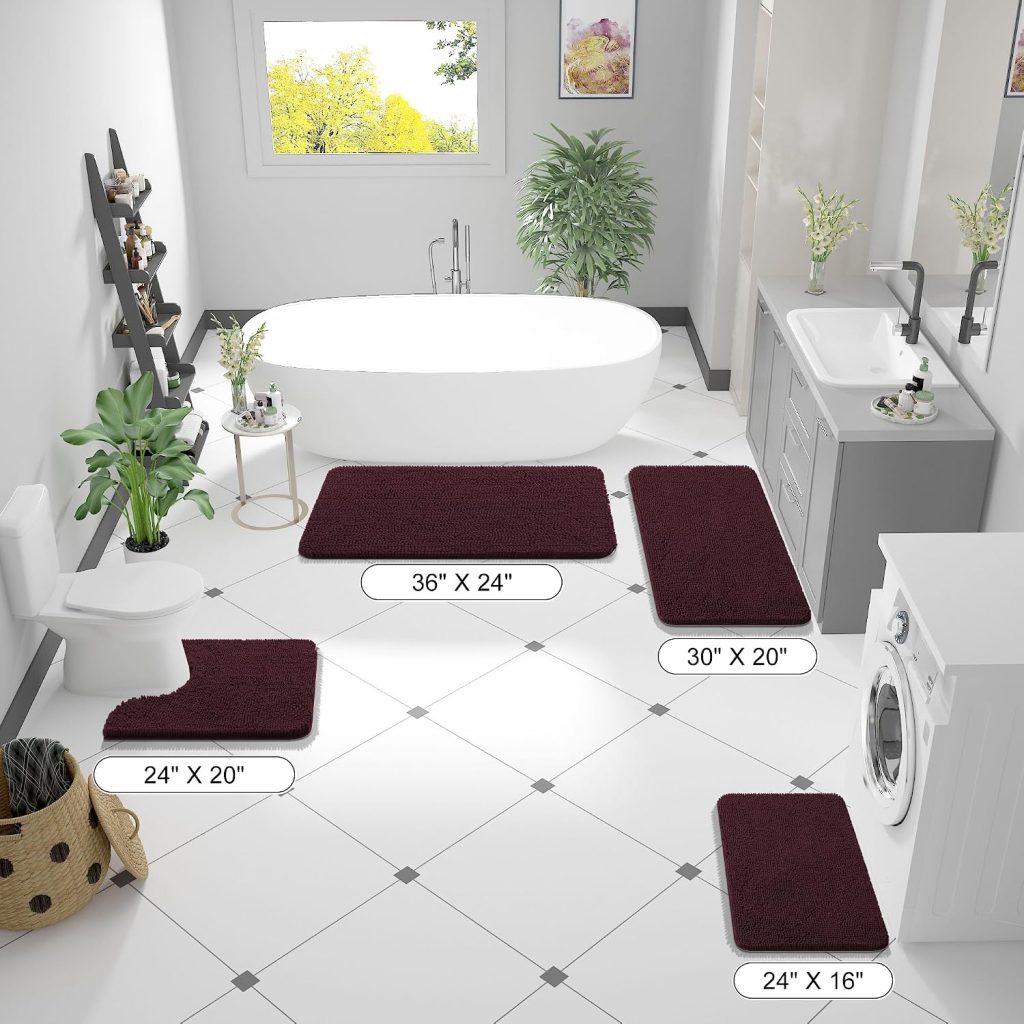 OLANLY Bathroom Rugs 30×20, Extra Soft Absorbent Chenille Bath Rugs