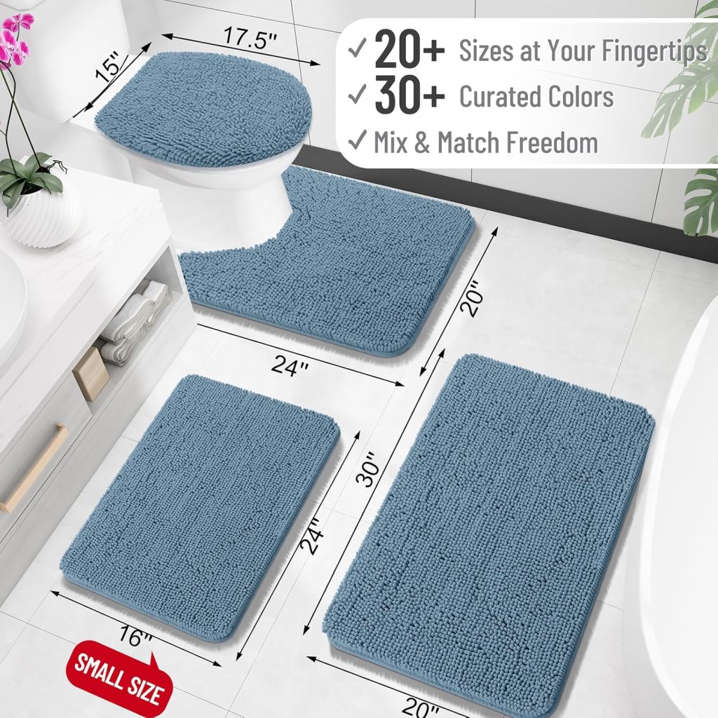 OLANLY Bathroom Rugs 30×20, Extra Soft Absorbent Chenille Bath Rugs