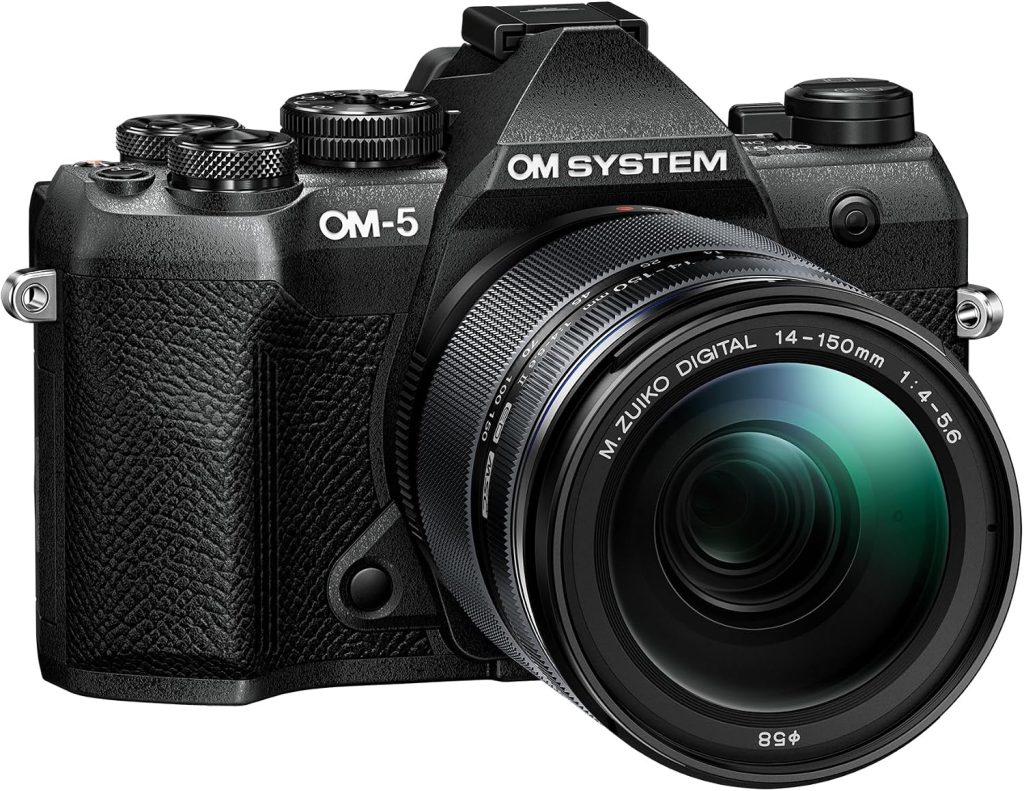 OM SYSTEM OM-5 Mark II BLK w/M.ZUIKO Digital 14-150mm f4.0-5.6 II Compact Light Weight Weather Sealed 4K Video Camera Best for Outdoor Travel