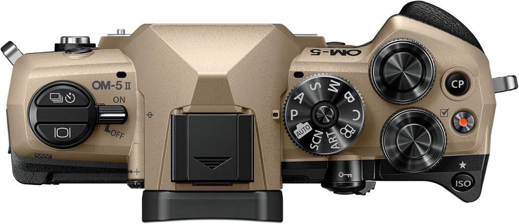 OM SYSTEM OM-5 Mark II Body Sand Beige Compact Light Weight Weather Sealed 4K Video Camera Best for Outdoor Travel