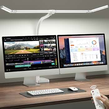 ONEMIX 42″ Desk Lamp for Home Office with Base, 1800LM 4-Panel LED Light