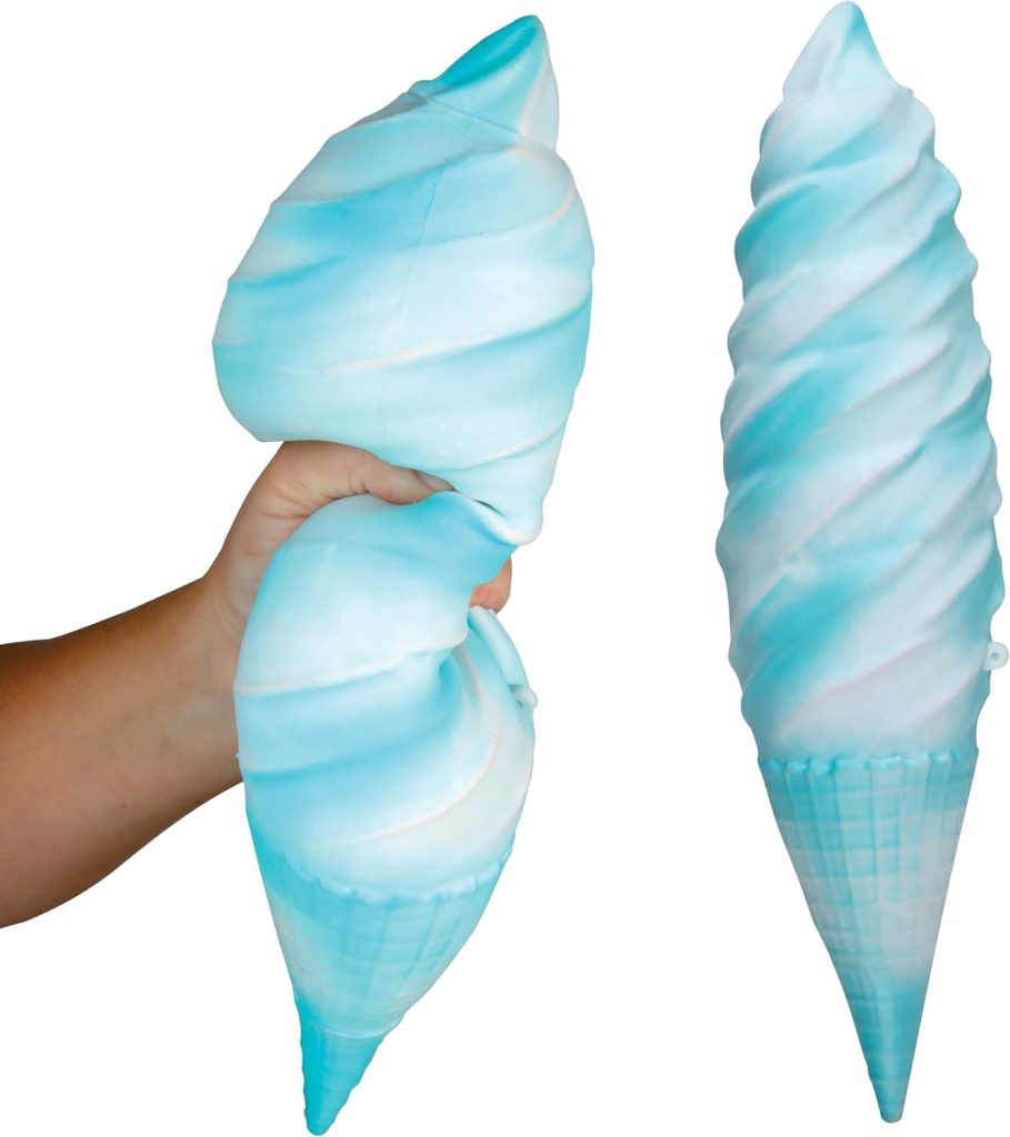 ORB Easy Sqweezy Jumbo Blue Ice Cream Squishy Toy – Squish and Squeeze