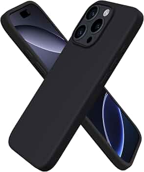 ORNARTO for iPhone 16 Pro Case, Liquid Silicone, Black