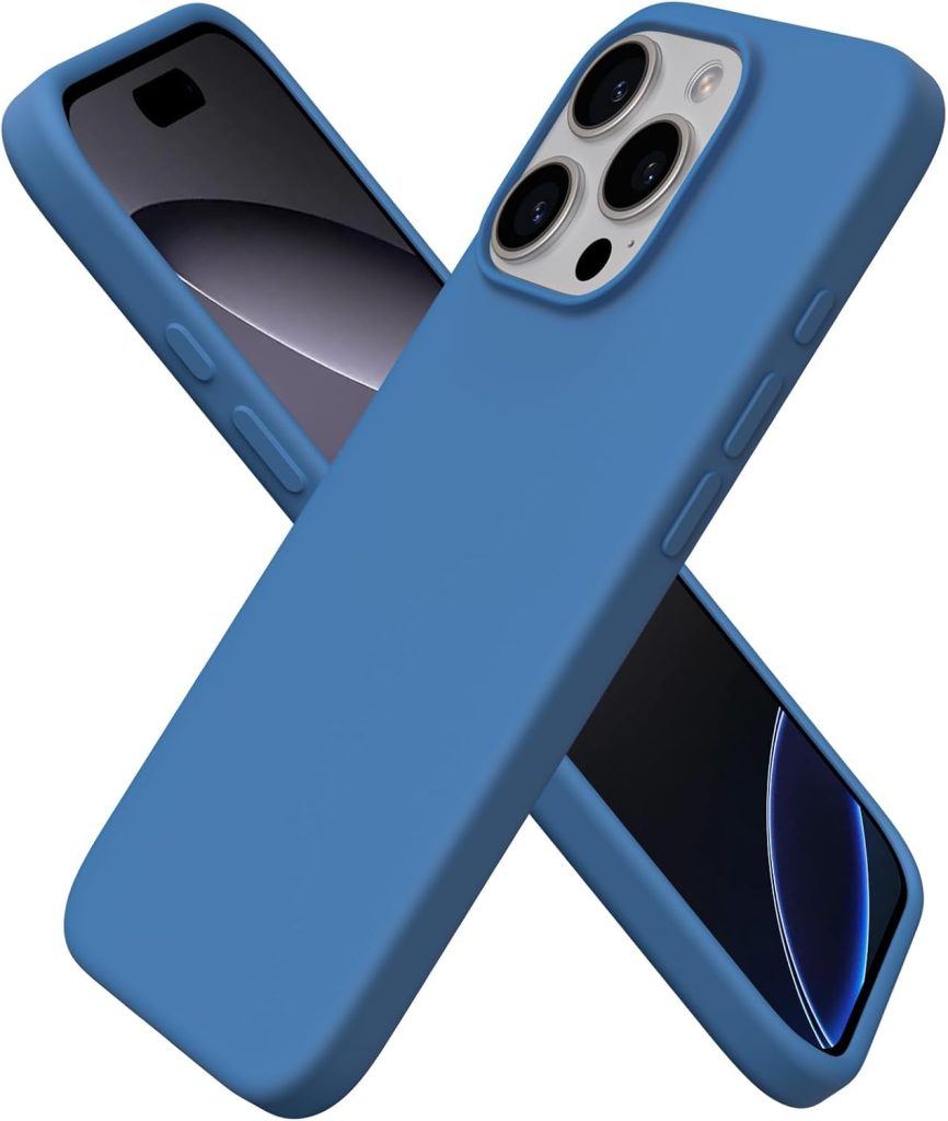 ORNARTO for iPhone 16 Pro Case, Liquid Silicone, Blue