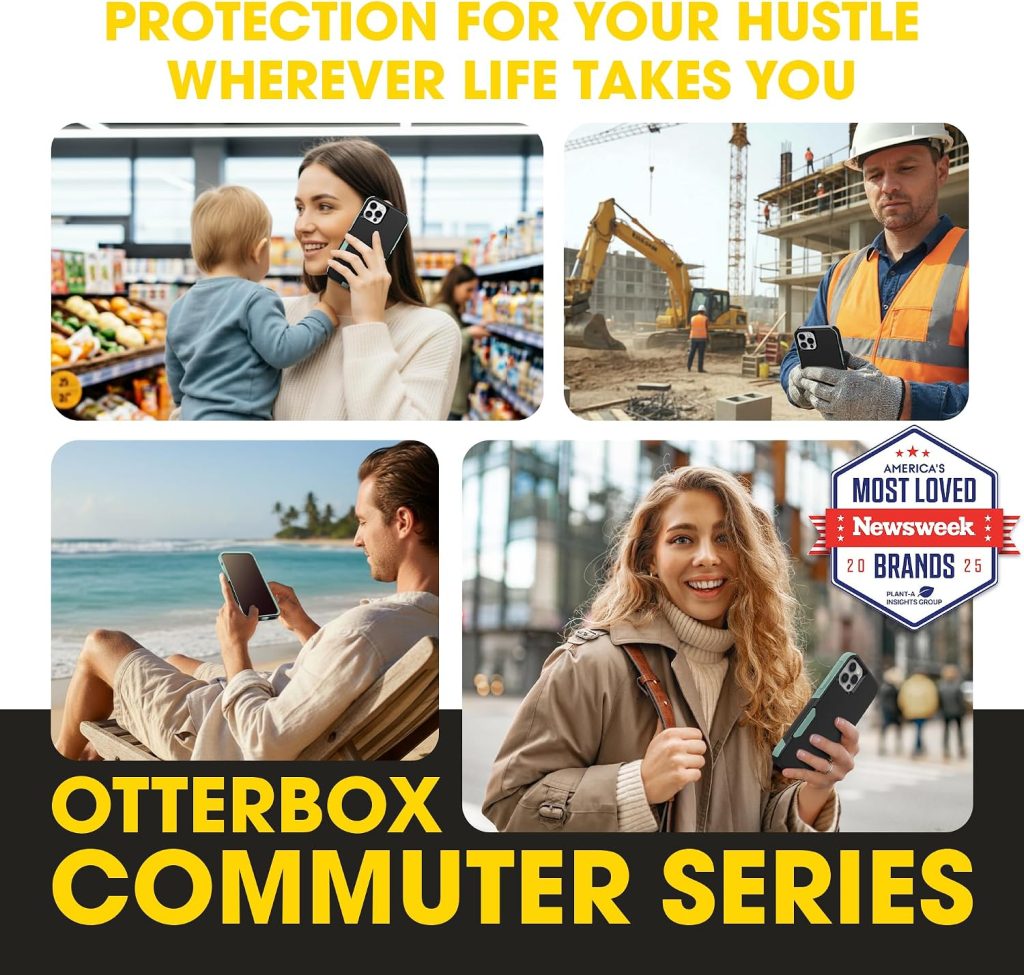 OtterBox iPhone 12 & 12 Pro – Commuter Series Slim Case – Black & Teal