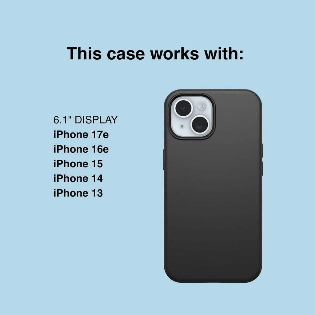 OtterBox iPhone 17e, 16e, 15, 14, & 13 Commuter Series Case – Black, Slim & Tough, Pocket-Friendly, with Port Protection – Thin & Protective iPhone Case, Dual-Layer, Impact Absorbing iPhone Case