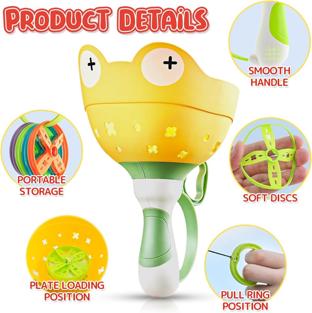 Outside Toys for Kids Ages 4-8 – Manual Capture Catching Game with 24 Discs