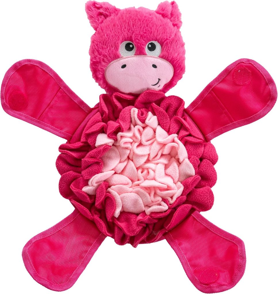 Outward Hound by Nina Ottosson Snuffle Palz Plush Snuffle Mat Dog Treat Puzzle, Non-Slip, Pink, Pig, Large