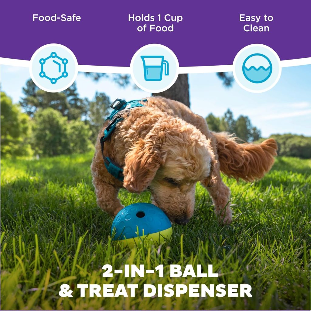 Outward Hound Nina Ottosson Treat Tumble Dog Toy Puzzle Ball, 4.8″