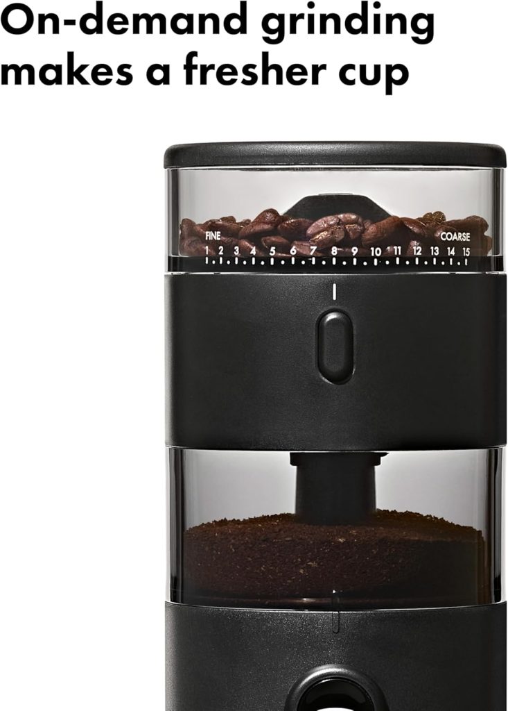 OXO Brew Compact Conical Burr Electric Coffee Bean Grinder – 50g Capacity