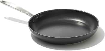 OXO Enhanced 10″ Frying Pan Skillet, PFAS-Free Ceramic Nonstick, Durable Hard Anodized Cookware, Scratch Resistant, Stainless Steel Handle, Good Grips, Dishwasher Safe, Oven safe, Black