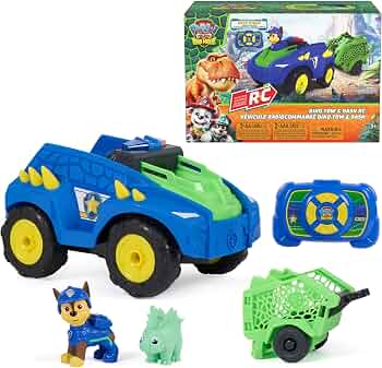 PAW Patrol: The Dino Movie Dino Tow & Dash RC with Chase & Dinosuar Figures