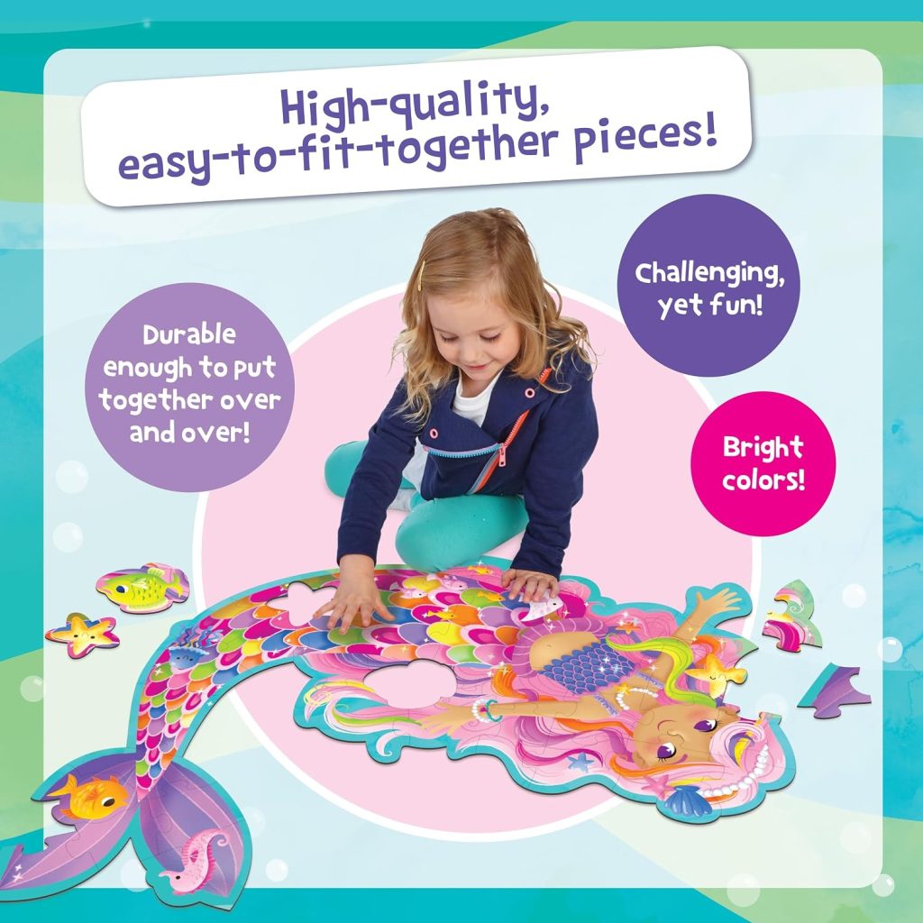 Peaceable Kingdom Jumbo Mermaid Floor Puzzle 41 Pieces