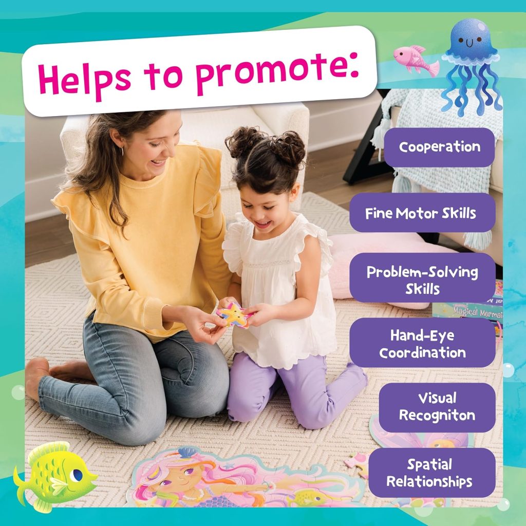 Peaceable Kingdom Jumbo Mermaid Floor Puzzle 41 Pieces