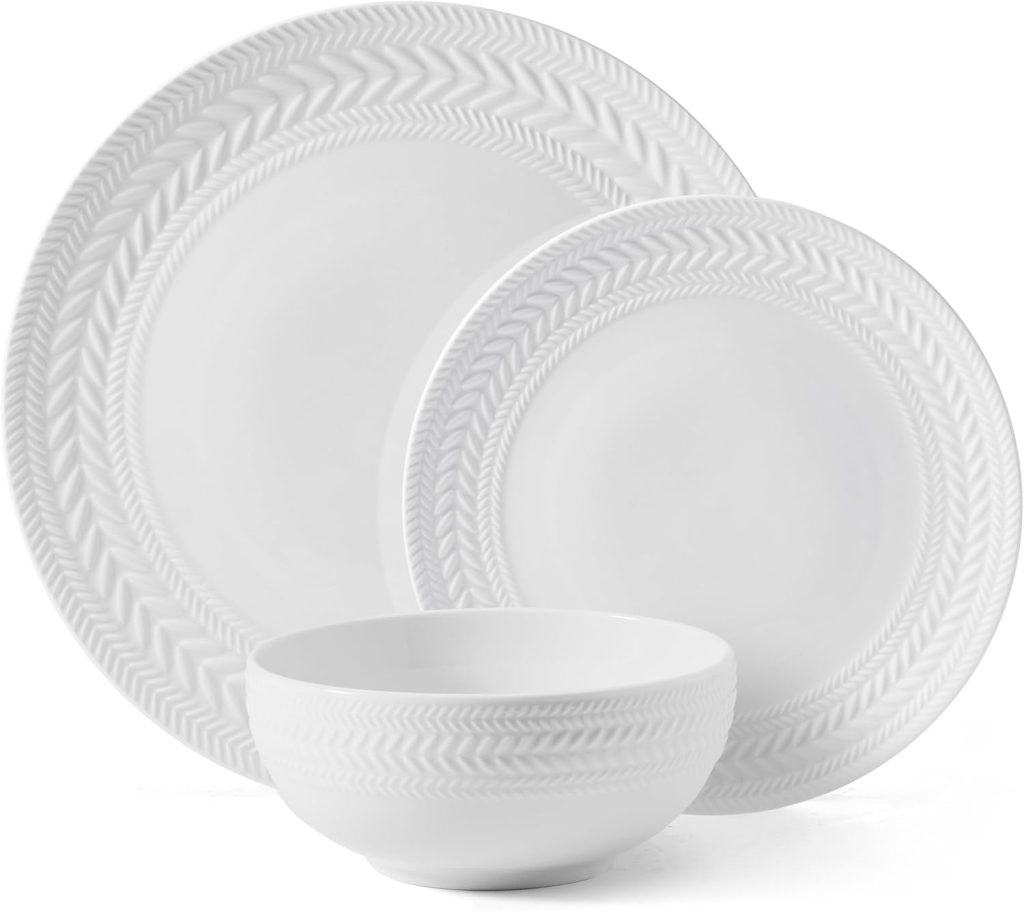Pfaltzgraff Josephine 24-Piece White Porcelain Dinnerware Set
