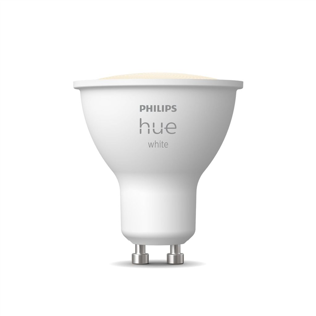 PHILIPS Hue Smart 60W GU10 LED Bulb, White Light, 2 Pack, 450LM, Indoor Light Bulbs, Control with Hue App, Compatible with Alexa, Google Assistant and Apple HomeKit