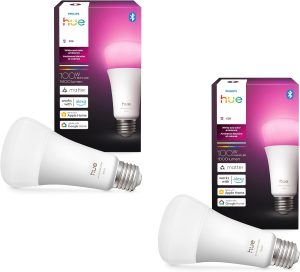 Philips Hue Smart LED A21 Bulb, 13.5W, E26, 2-Pack