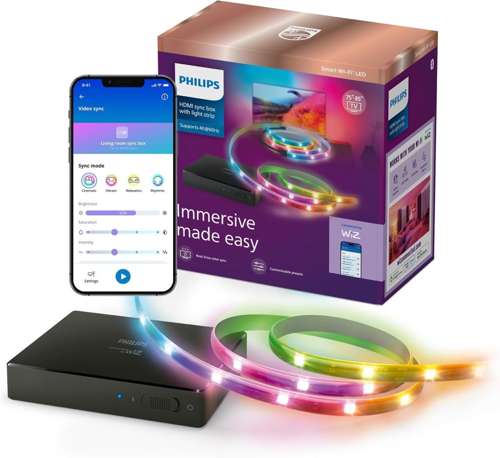 PHILIPS Smart Lighting HDMI Sync Box with TV Backlight, 75-85 Inch