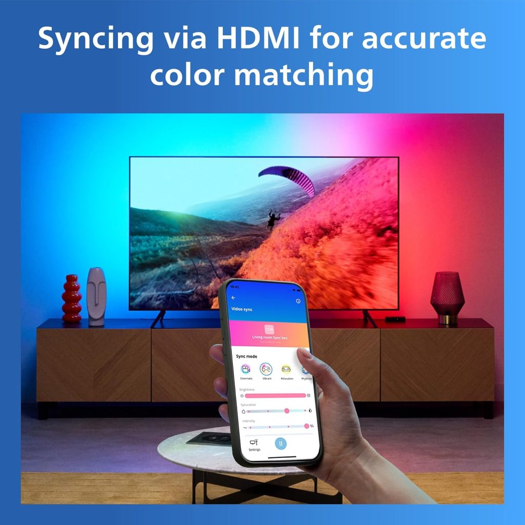 PHILIPS Smart Lighting HDMI Sync Box with TV Backlight, 75-85 Inch
