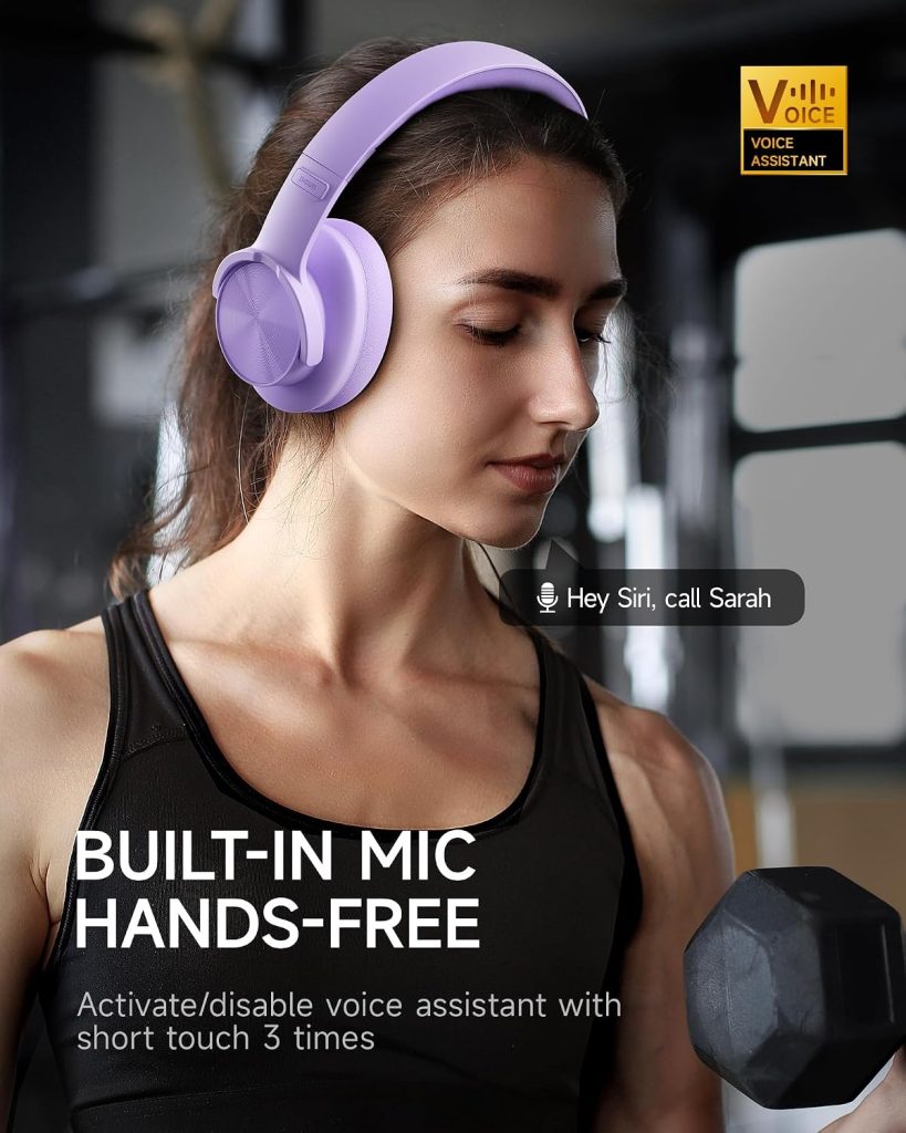 Picun B8 Wireless Bluetooth Headphones, 120H Playtime, 3EQ Modes, Purple