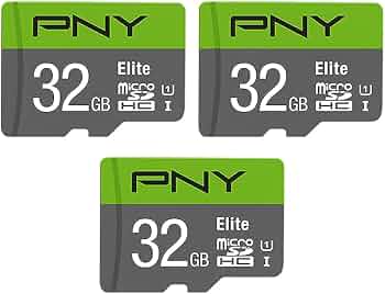 PNY 32GB Elite C10 U1 V10 microSDHC Flash Memory Card 3-Pack​, UHS-I
