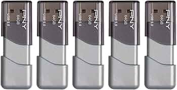 PNY 64GB Turbo Attaché 3 USB 3.0 Flash Drive 5-Pack