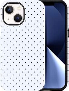 Polka Dot Pattern Phone Case for iPhone 13/14 6.1″, White