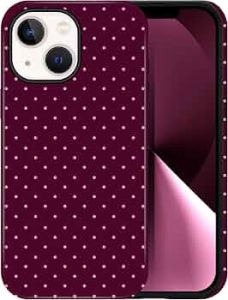 Polka Dot Pattern Phone Case for iPhone 13/14 6.1″, Wine