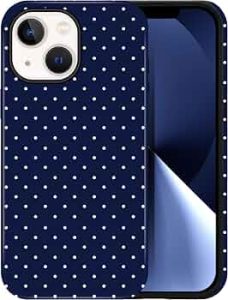 Polka Dot Pattern Phone Case for iPhone 13/14 6.1″, Navy