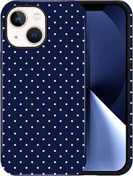 Polka Dot Pattern Phone Case for iPhone 13/14 6.1″, Navy