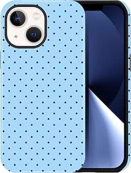 Polka Dot Pattern Phone Case for iPhone 13/14 6.1″, Light Blue