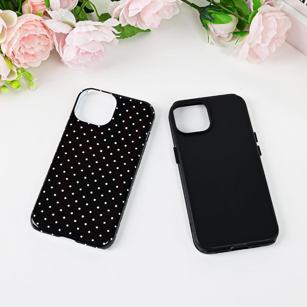 Polka Dot Pattern Phone Case for iPhone 13/14 6.1″, Black