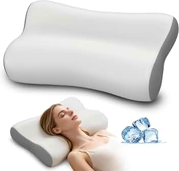 Polovo Cervical Neck Pillow for Pain Relief – Ergonomic Side Sleeper Pillow for Deep Sleep, Contour Memory Foam Pillows for Sleeping Bed Pillow for Side Back Stomach Sleepers(Grey)