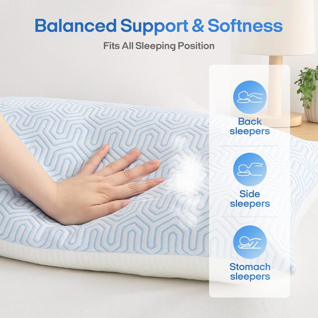 puredown® Cooling Goose Feather Down Pillow, Set of 1, Standard Size