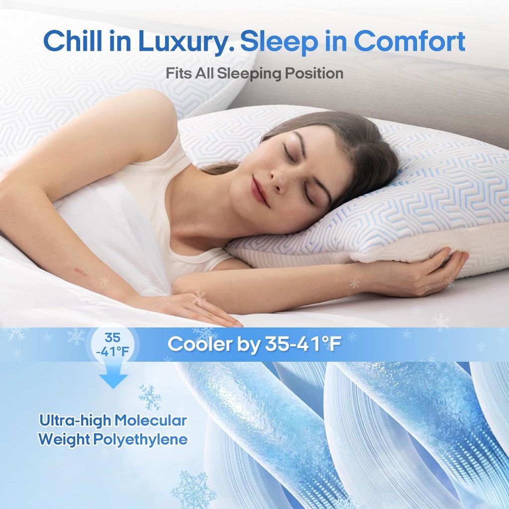 puredown® Cooling Goose Feather Down Pillow, Set of 1, Standard Size