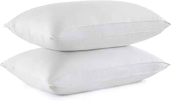 puredown® Goose Feather Down Pillows, Standard Size Soft Bed Pillows for Sleeping with 100% Cotton Shell Set of 2